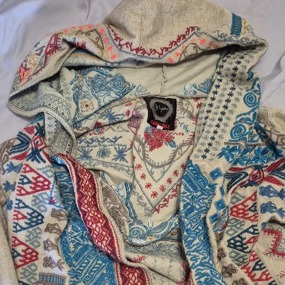 Johnny Was Bohemian Patterned Long Cardigan Size Small